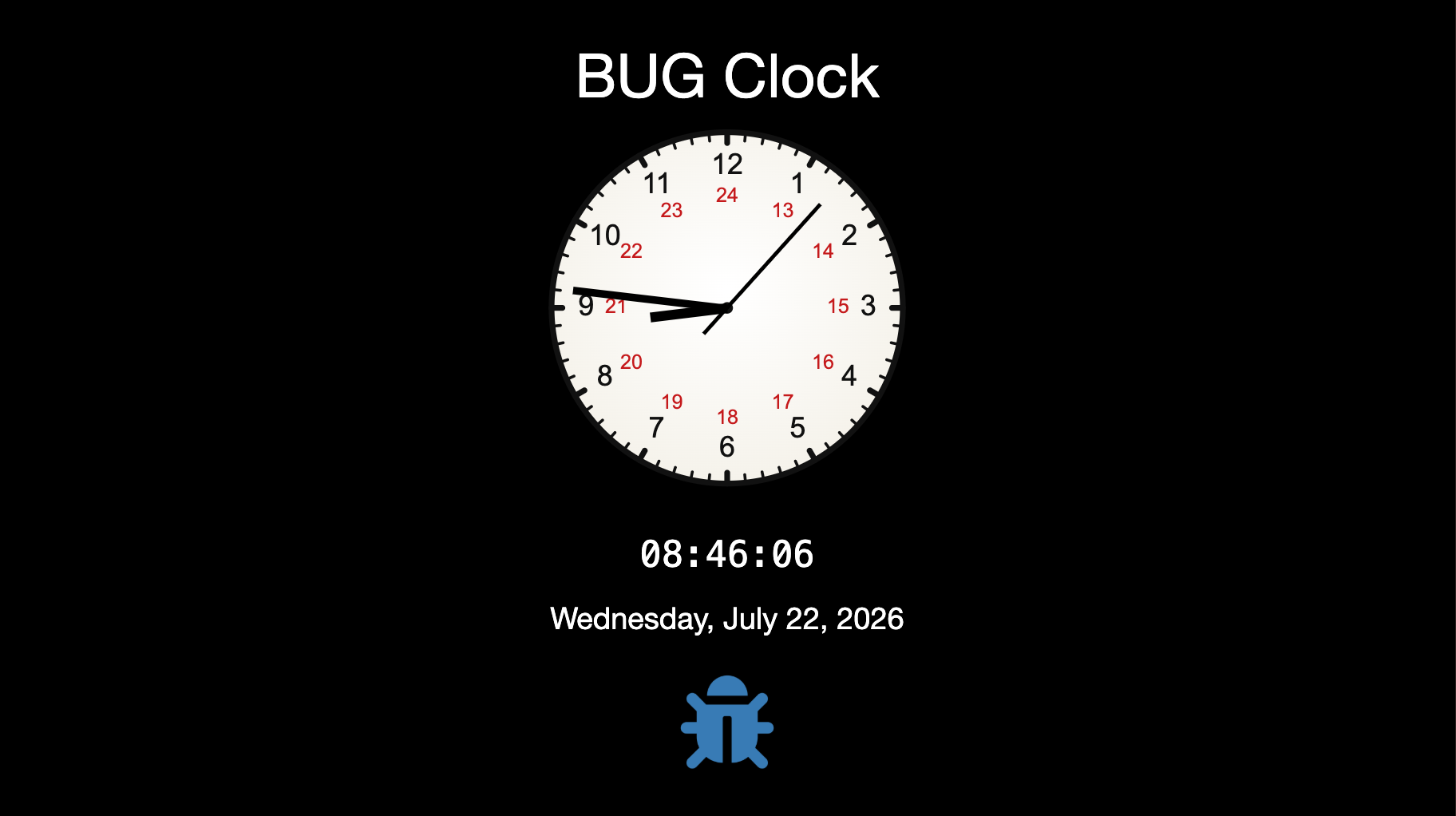 Clock screenshot